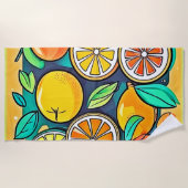 Citrus Fruit Art Design Strandlaken (Voorkant)