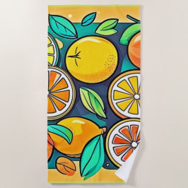 Citrus Fruit Art Design Strandlaken