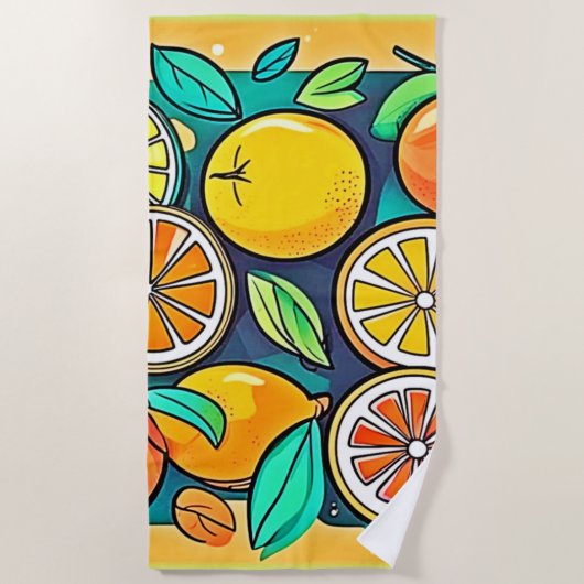 Citrus Fruit Art Design Strandlaken (Voorkant)