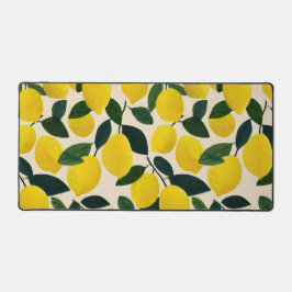 Citrus Fruit Art Summer Lemons Pattern Cheerful Bureaumat