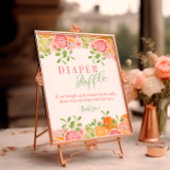 Citrus Fruit & Bloemen Luier Raffle Tafelteken Poster