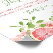 Citrus Fruit & Bloemen Luier Raffle Tafelteken Poster (Hoek)