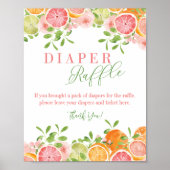 Citrus Fruit & Bloemen Luier Raffle Tafelteken Poster (Voorkant)