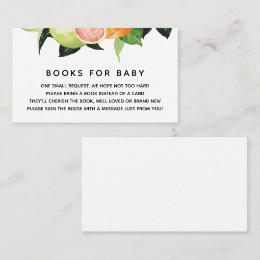 Citrus Fruit Books for Baby Enclosure Card Informatiekaartje (Voorkant / Achterkant)