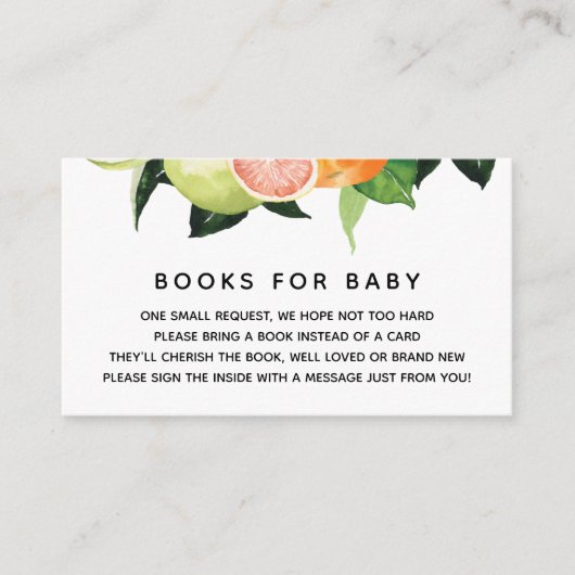 Citrus Fruit Books for Baby Enclosure Card Informatiekaartje