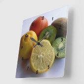 Citrus Fruit Clock Vierkante Klok (Hoek)