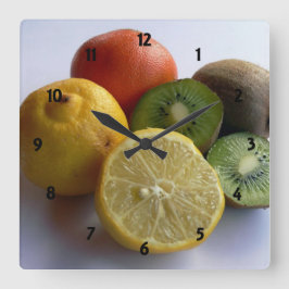 Citrus Fruit Clock Vierkante Klok