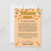 Citrus Fruit Cutie Sinaasappel Perzik Baby shower Bedankkaart (Voorkant)