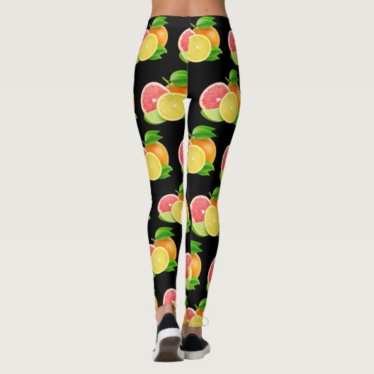 Citrus Fruit Design Patroon Leggings (Achterkant)