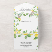 Citrus Fruit Exotic Garden Yellow Lemon Weddenscha All In One Uitnodiging (Buitenkant)