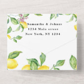 Citrus Fruit Exotic Garden Yellow Lemon Weddenscha All In One Uitnodiging (Achterkant)