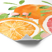 Citrus Fruit & Flowers Baby shower Welkomstbord Poster (Hoek)