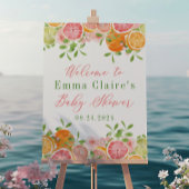 Citrus Fruit & Flowers Baby shower Welkomstbord Poster