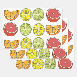 Citrus Fruit Garden Party Inpakpapier Vel