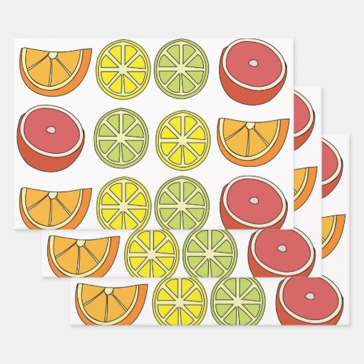 Citrus Fruit Garden Party Inpakpapier Vel (Set)