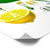 Citrus Fruit Lemon Botanical Print nr. 7 Wall Art (Hoek)