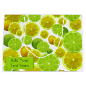Citrus Fruit, Lemon en Limoen gepatterd Large Cadeautasje (Voorkant)
