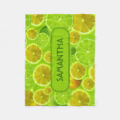 Citrus Fruit, Lemon & Limoen Pattern - Gepersonali Fleece Deken (Voorkant)