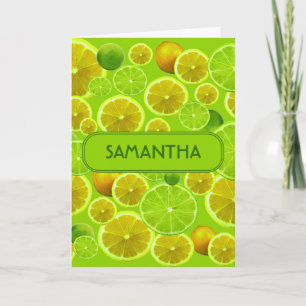 Citrus Fruit, Lemon & Limoen Pattern - Gepersonali Kaart