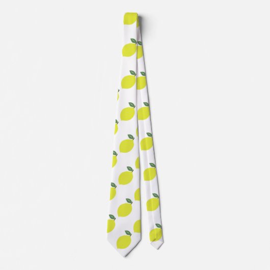 Citrus Fruit Lemon Pattern Stropdas (Voorkant)