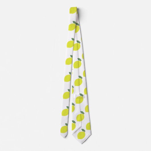 Citrus Fruit Lemon Pattern Stropdas (Achterkant)