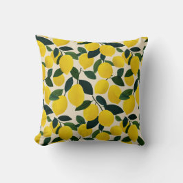 Citrus Fruit Lemon Pattern Yellow Mediterranean  Kussen