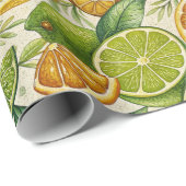 Citrus Fruit Medley Summer Gift Wrap Cadeaupapier (Rol Hoek)