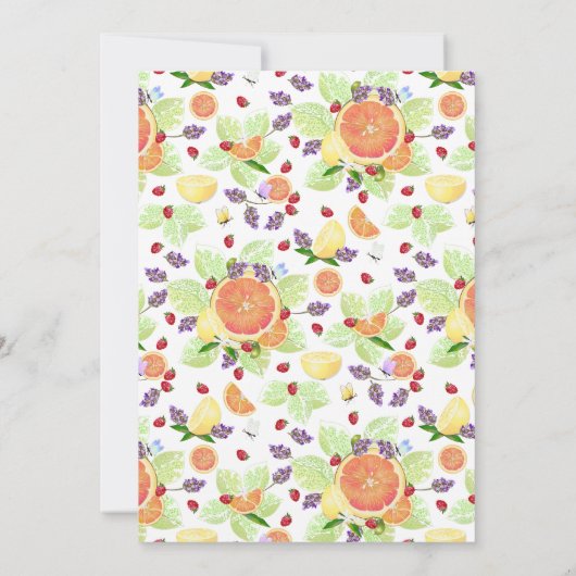 Citrus Fruit Mix Cocktail Party Kaart (Achterkant)