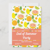 Citrus Fruit Pattern End of Summer Party Vertical Kaart (Voorkant)