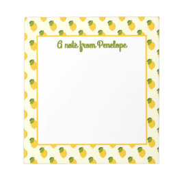 Citrus Fruit Pattern met naam Notitieblok
