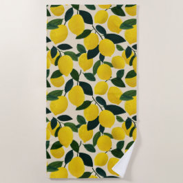 Citrus Fruit Pattern Summer Lemons Mediterranean Strandlaken