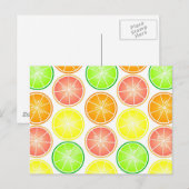 Citrus Fruit Print - Lemon Limoen Oranje Grapefrui Briefkaart (Voorkant / Achterkant)