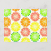 Citrus Fruit Print - Lemon Limoen Oranje Grapefrui Briefkaart (Voorkant)