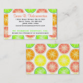 Citrus Fruit Print - Lemon Limoen Oranje Grapefrui Visitekaartje (Voorkant / Achterkant)