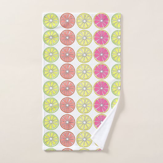 Citrus Fruit Slice Oranje Lemon Limoen Grapefruit Bad Handdoek (Handdoek)