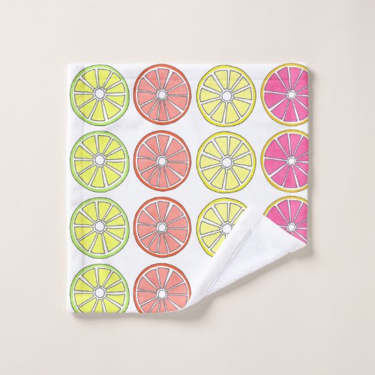 Citrus Fruit Slice Oranje Lemon Limoen Grapefruit Bad Handdoek (Wasdoekje)