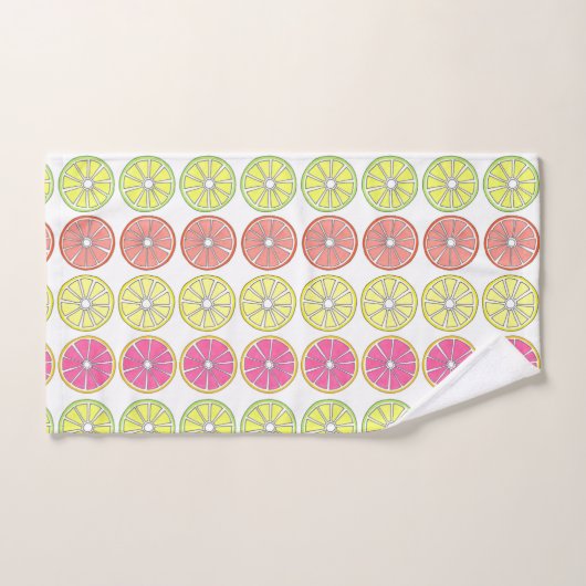 Citrus Fruit Slice Oranje Lemon Limoen Grapefruit Bad Handdoek (Handdoek)