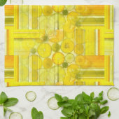 Citrus Fruit Slices Patchwork Woven Pattern Theedoek (Gevouwen)