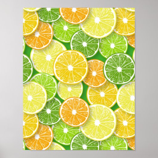 Citrus fruit slices pop art 3 poster (Voorkant)