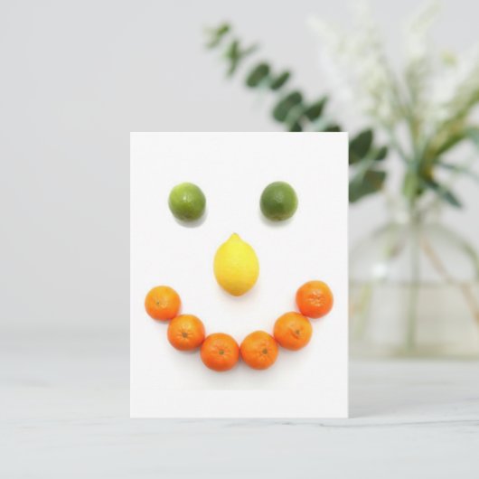 Citrus Fruit Smile Briefkaart (Staand voorkant)