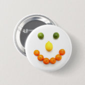 Citrus Fruit Smile Ronde Button 5,7 Cm (Voorkant /achterkant)