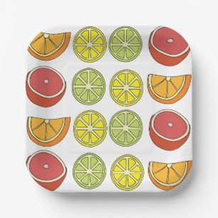 Citrus Fruit Zomerfeest Papieren Bordje