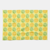 Citrus Fruitlimieten en citroenpatroongeel Theedoek (Horizontaal)