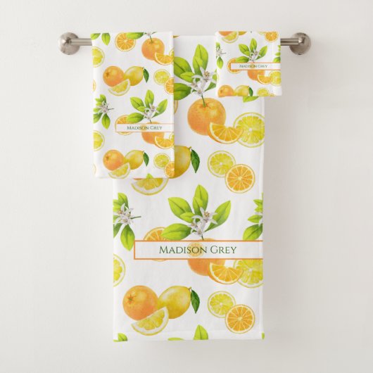 Citrus Fruits Art Sinaasappels and Lemons Patten Bad Handdoek (Insitu)