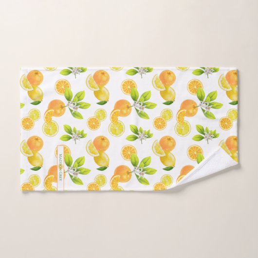 Citrus Fruits Art Sinaasappels and Lemons Patten Bad Handdoek (Handdoek)