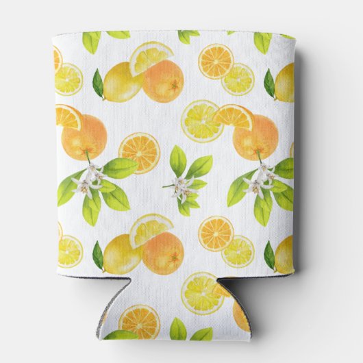 Citrus Fruits Art Sinaasappels and Lemons Patten Blikjeskoeler (Achterkant)