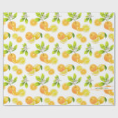 Citrus Fruits Art Sinaasappels and Lemons Patten Cadeaupapier (Vlak)