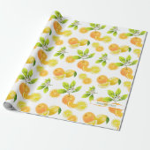 Citrus Fruits Art Sinaasappels and Lemons Patten Cadeaupapier (Uitgerold)