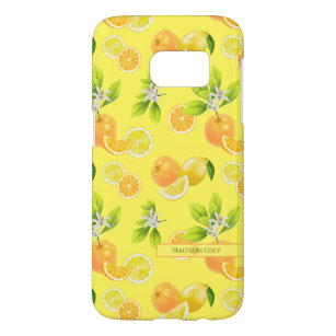 Citrus Fruits Art Sinaasappels and Lemons Patten Samsung Galaxy S7 Hoesje