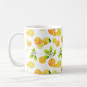 Citrus Fruits Art Sinaasappels and Lemons Patten Koffiemok (Links)